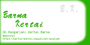 barna kertai business card